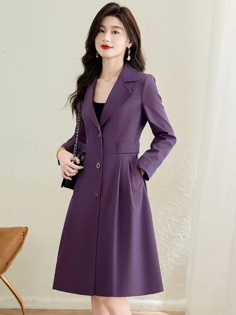 Windbreaker Women's New Spring And Autumn High-End Women's Trench Coat Medium And Long coat High Quality Trench Coat