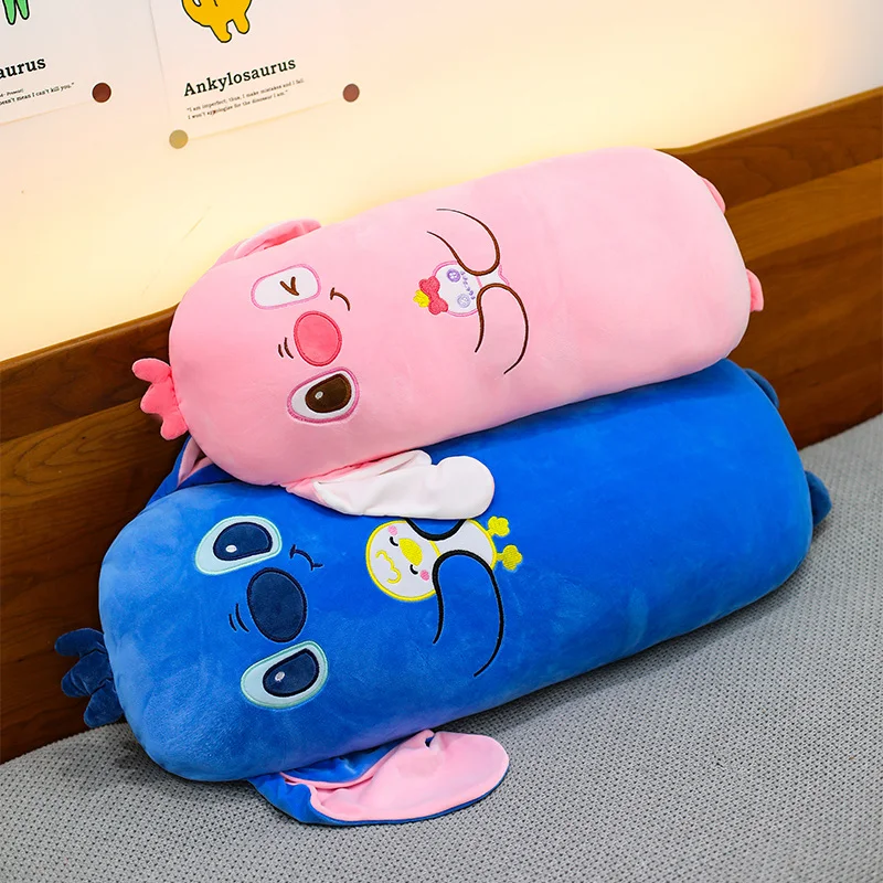 

Stitch Lilo плюшевая кавайная полосатая кукла подушка синяя розовая игрушка сопровождающая мягкий подарок для детей друг