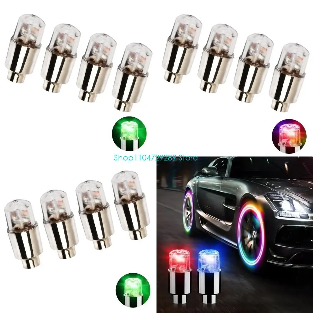 D8KE Battery Powered Wheel Lights 4 Pack for Evening Car and Bike Use