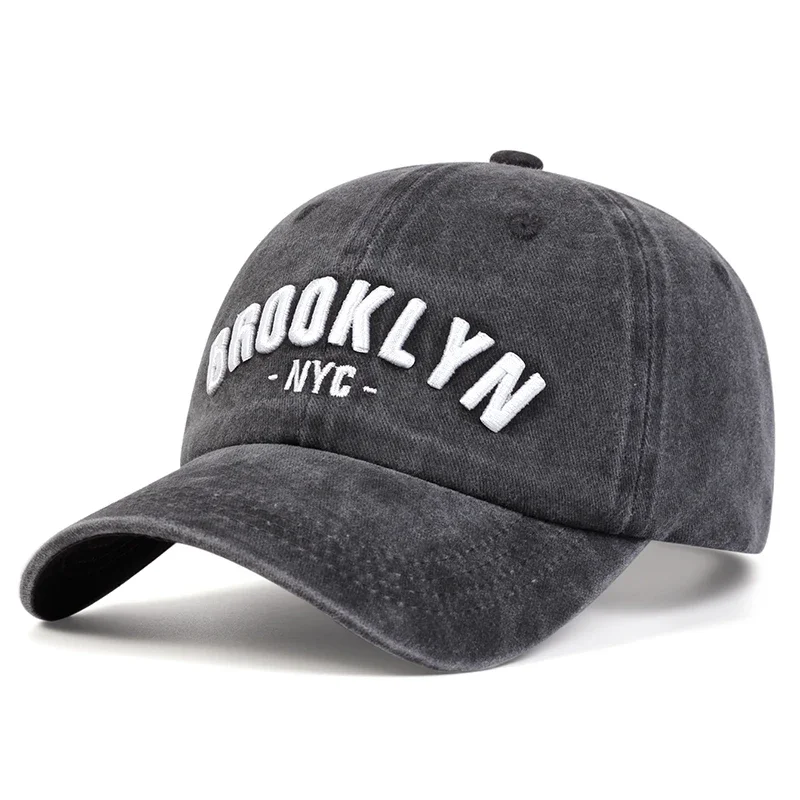 للجنسين بروكلين إلكتروني التطريز غسل قبعات البيسبول الربيع والخريف في الهواء الطلق قابل للتعديل قبعات عادية واقية من الشمس قبعة قبعة رياضية