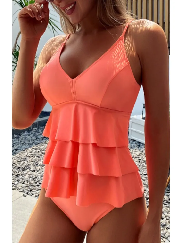 Conjunto de Bikini de cintura alta para mujer, bañador de dos piezas, ropa de playa, tankini, novedad de 2023