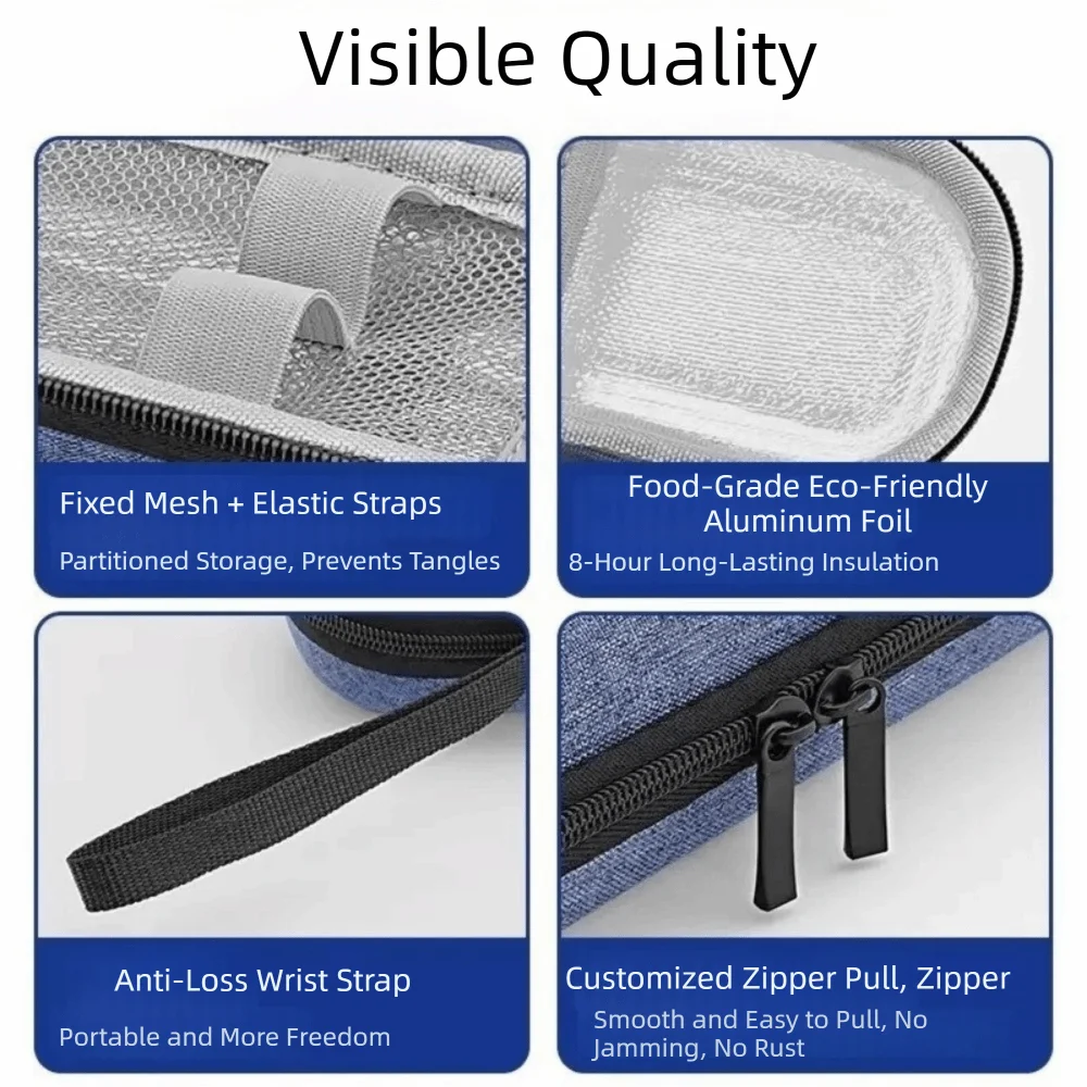 Oxford Cloth Insulin Cooler Bag Temperature Display Waterproof Insulin Vial Storage Case Wear-resistant Insulin Vial Protector