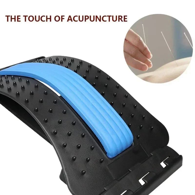 Back Stretcher Massager Multi-Level Adjustable Massager Waist Neck Fitness Lumbar Cervical Spine Support Pain Relief Fitness