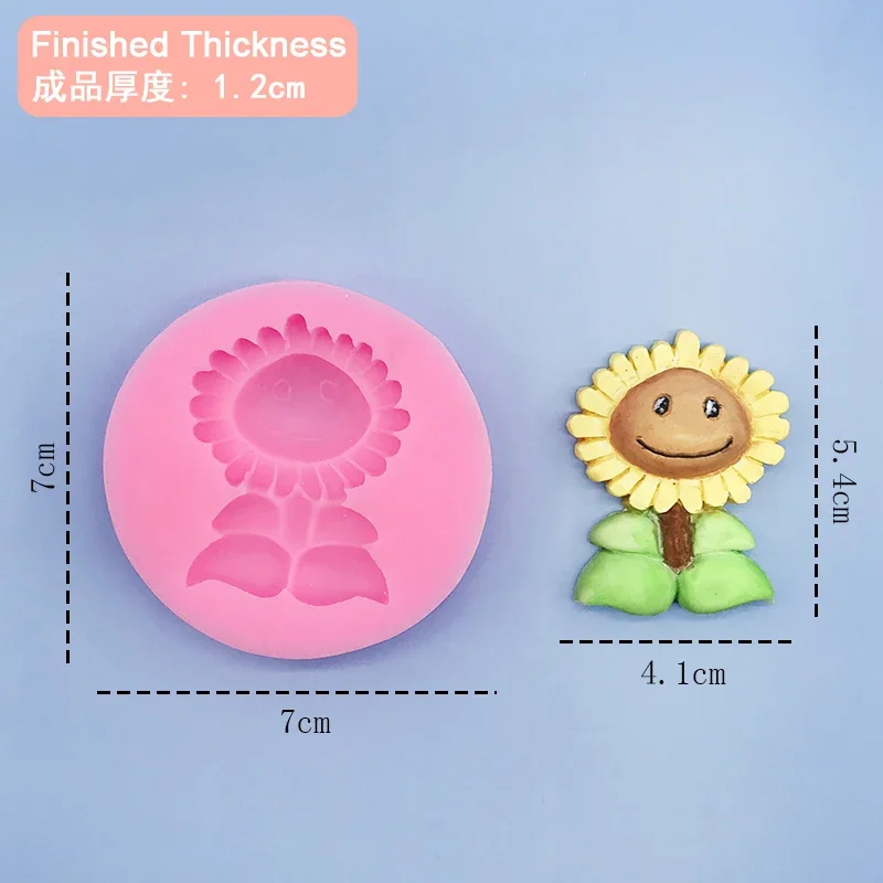 Flower Smile Sunflower Silicone Fondant Soap 3D Cake Mold Cupcake Jelly Candy Chocolate Decoration Baking Tool Moulds Resin Art