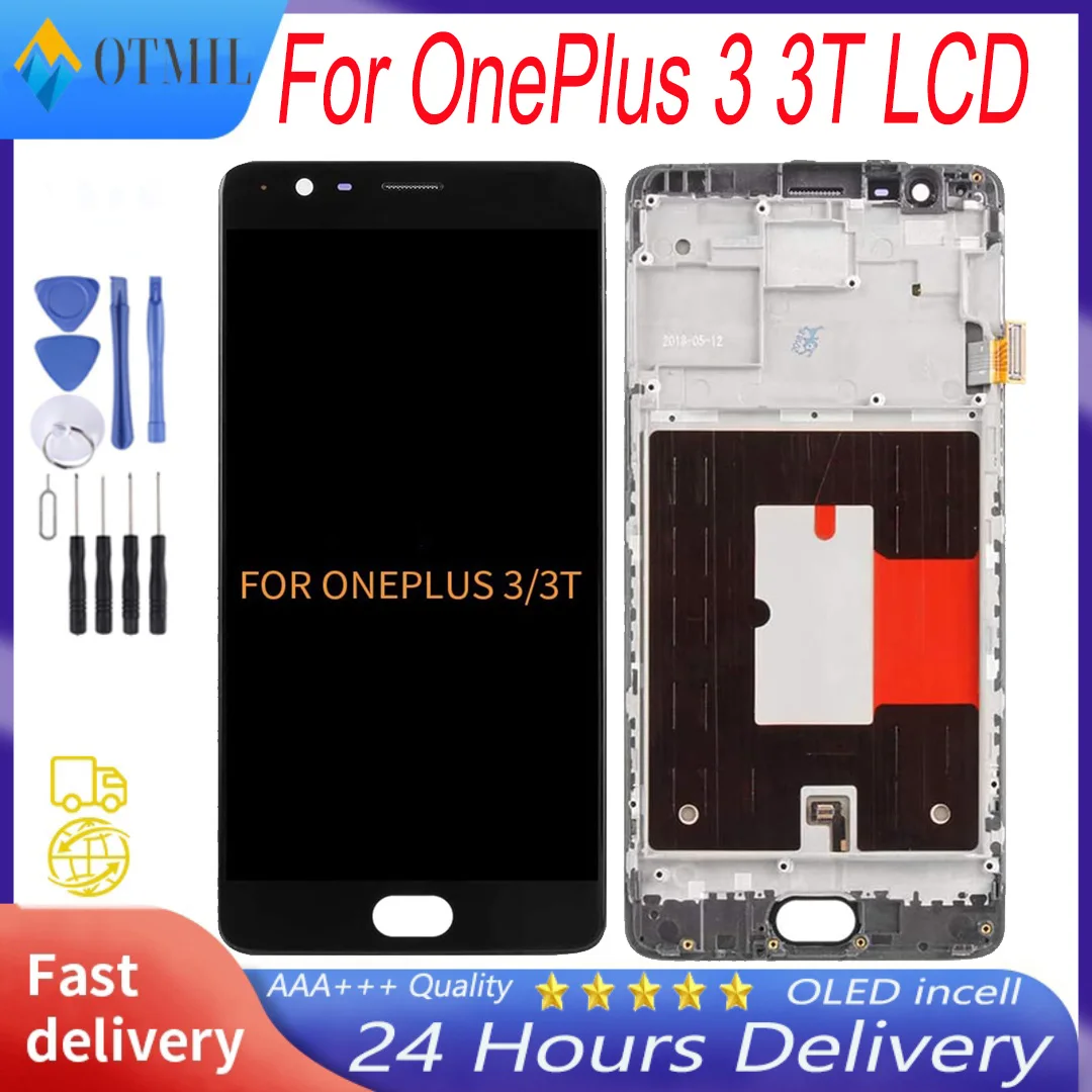 Touch Screen LCD Display Retina con Frame Per OnePlus 3/3T 1 3 A3000 A3003 A3010