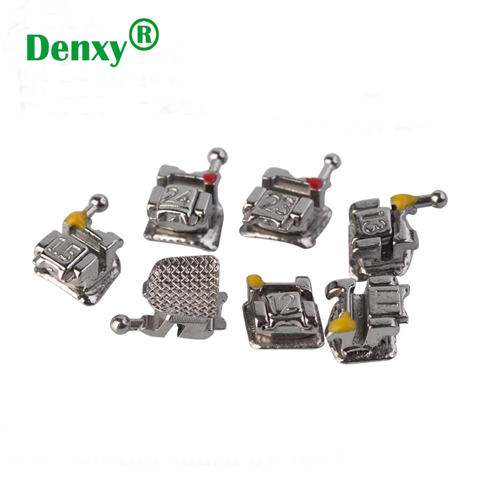 Denxy 1box High quality Passive Self Ligating bracket Metal Orthodontic Bracket Dental Orthodontic Brace dental clinic hot sale