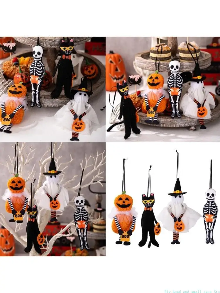 581C Indoor Halloween Party Decoration Realistic Skull Pendant With Secure Hanging Design