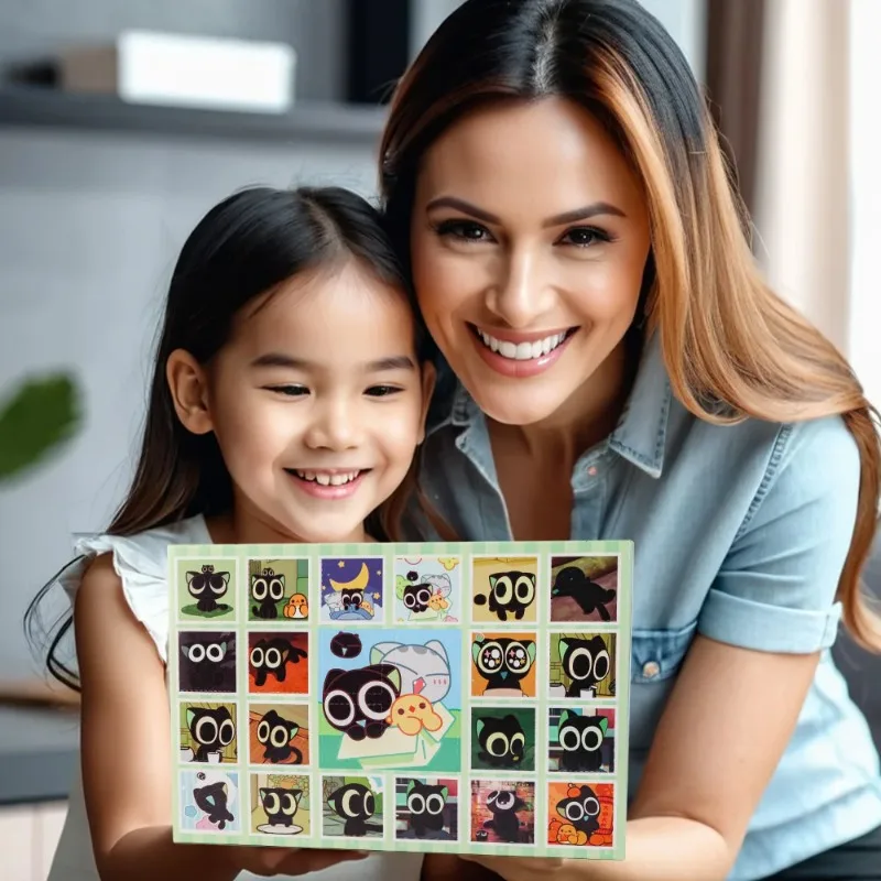 Boneka Kotak Kejutan Kawaiiro Little Black, dekorasi meja, mainan kotak kejutan Hole Fun, hadiah Natal