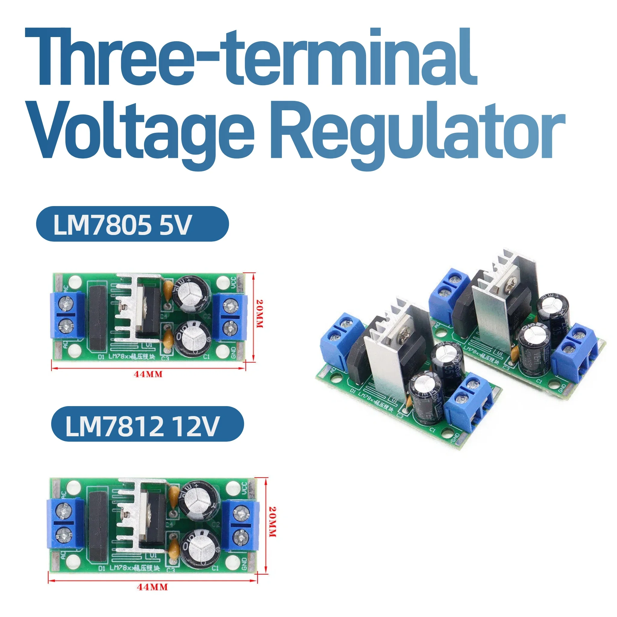 LM7805 LM7812 Three-terminal Voltage Regulator Power Supply Module 5V 12V DC Step Down Stabilizer Module