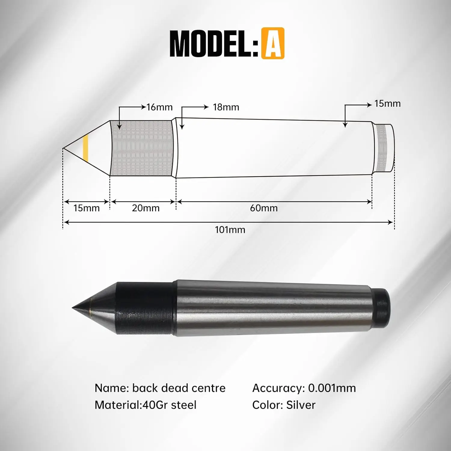 「EU Stock」65mm Lathe Center Morse Taper 2 Live Center Movable MT2 Tailstock with 4pcs Replaceable Heads For CNC 4h Axis Engraver