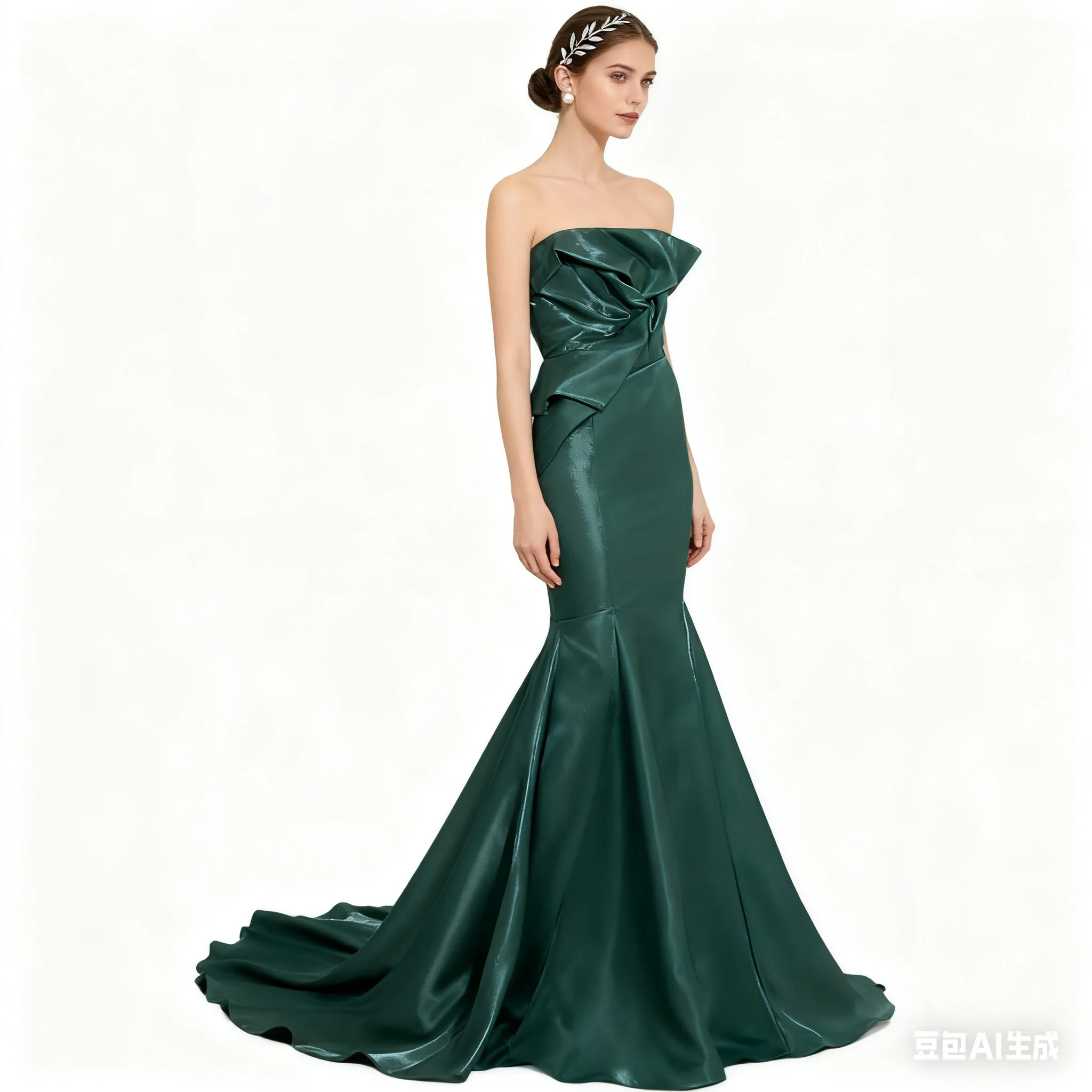 Dark green glossy metal liquid satin fabric with shiny water light satin design dresses suits and DIY sewing materials