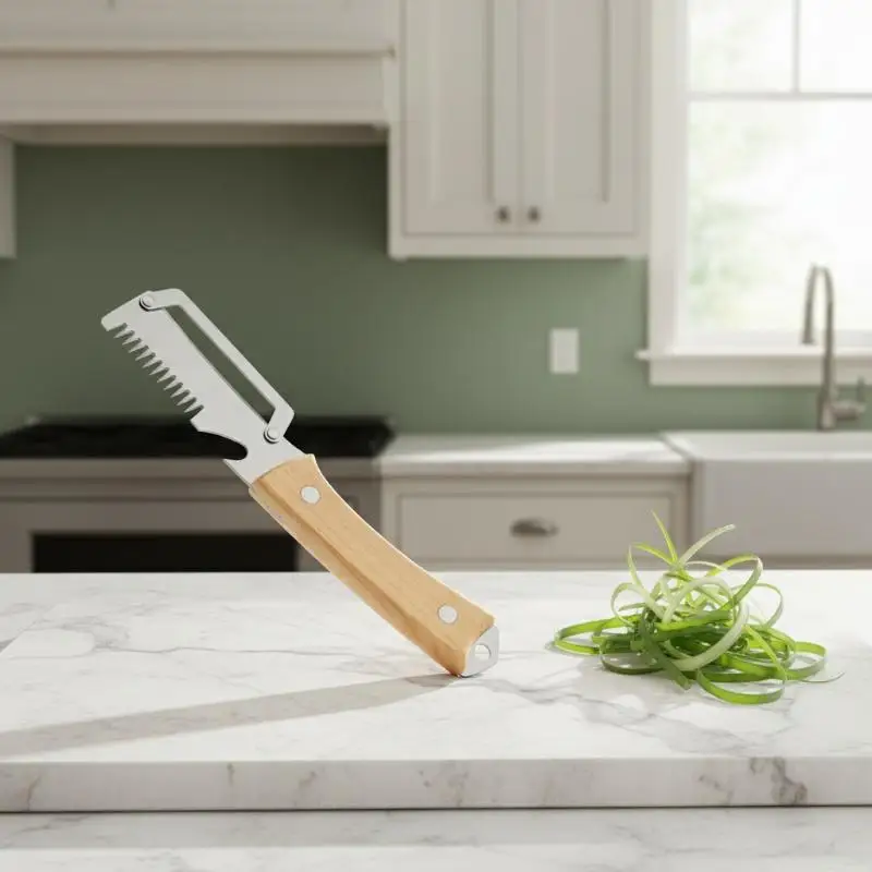 3 in 1 Serrated Peeling Knife Combo Vegetable Peeler with Scallion Shredder and Opener for Compact Kitchen Spaces