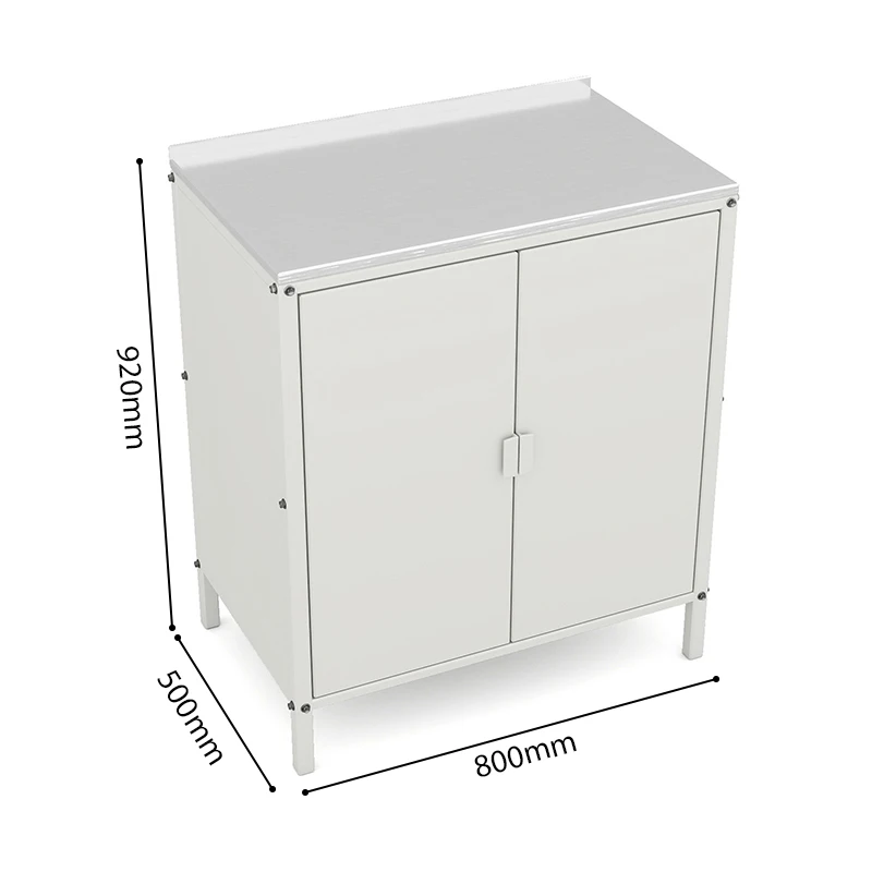 Matte Black & White Stainless Steel Double-Door Storage Cabinet for Outdoor Garden & Kitchen Use