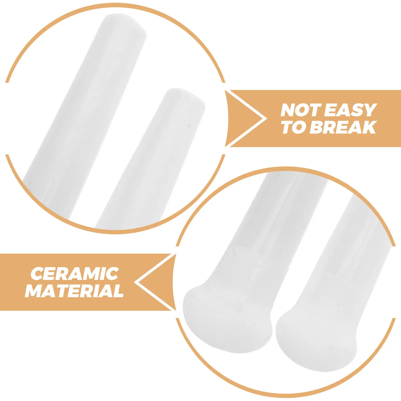 Ceramic Pestle Rod Set 4 Piece Porcelain Grinding Tools for Garlic Spices Coffee Beans Manual Kitchen Grinder