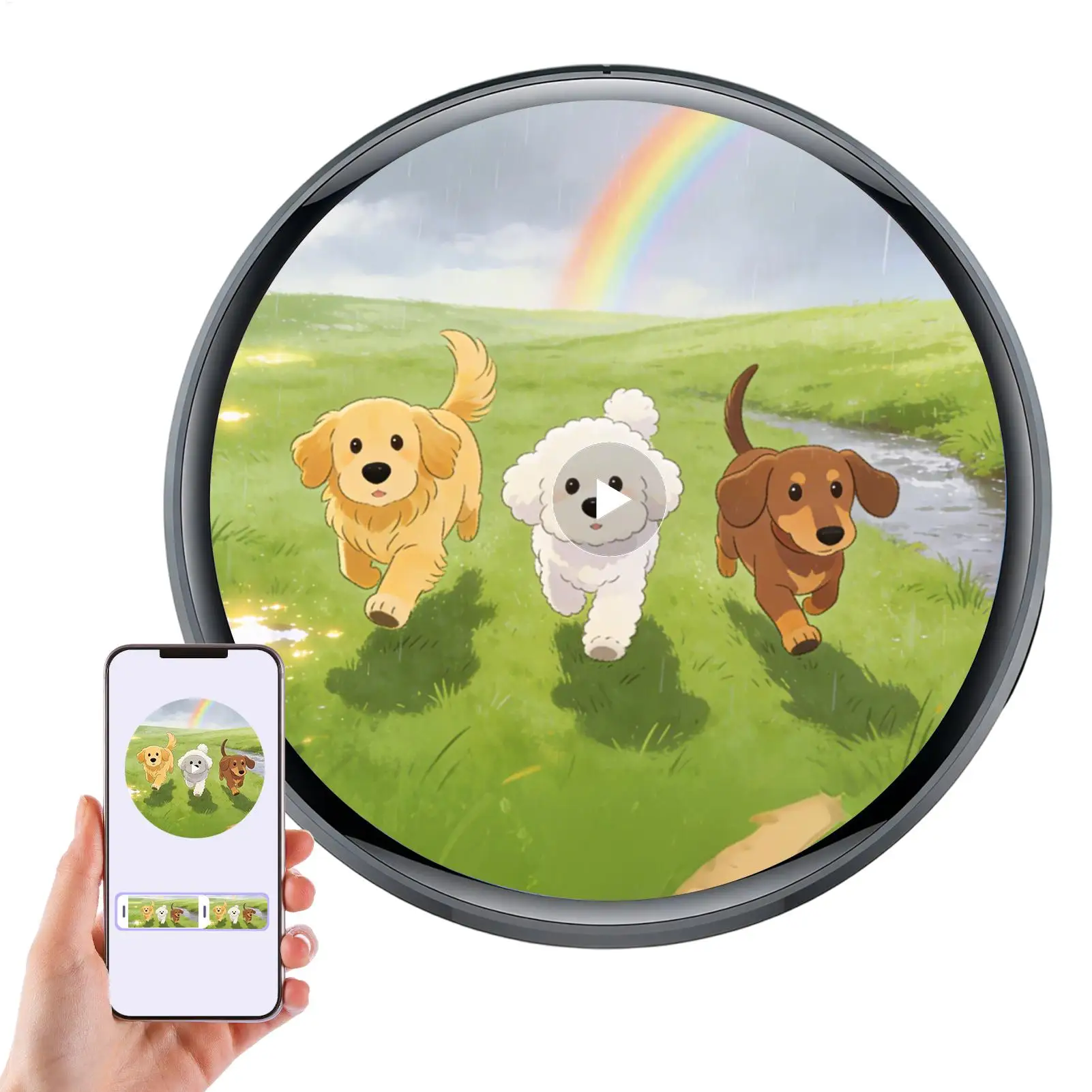 

Электронный бейдж с HD-сенсорным экраном, цифровой фотопин-бейдж 1,7 дюйма, высококачественный умный электронный дисплей-бейдж, аниме-значки