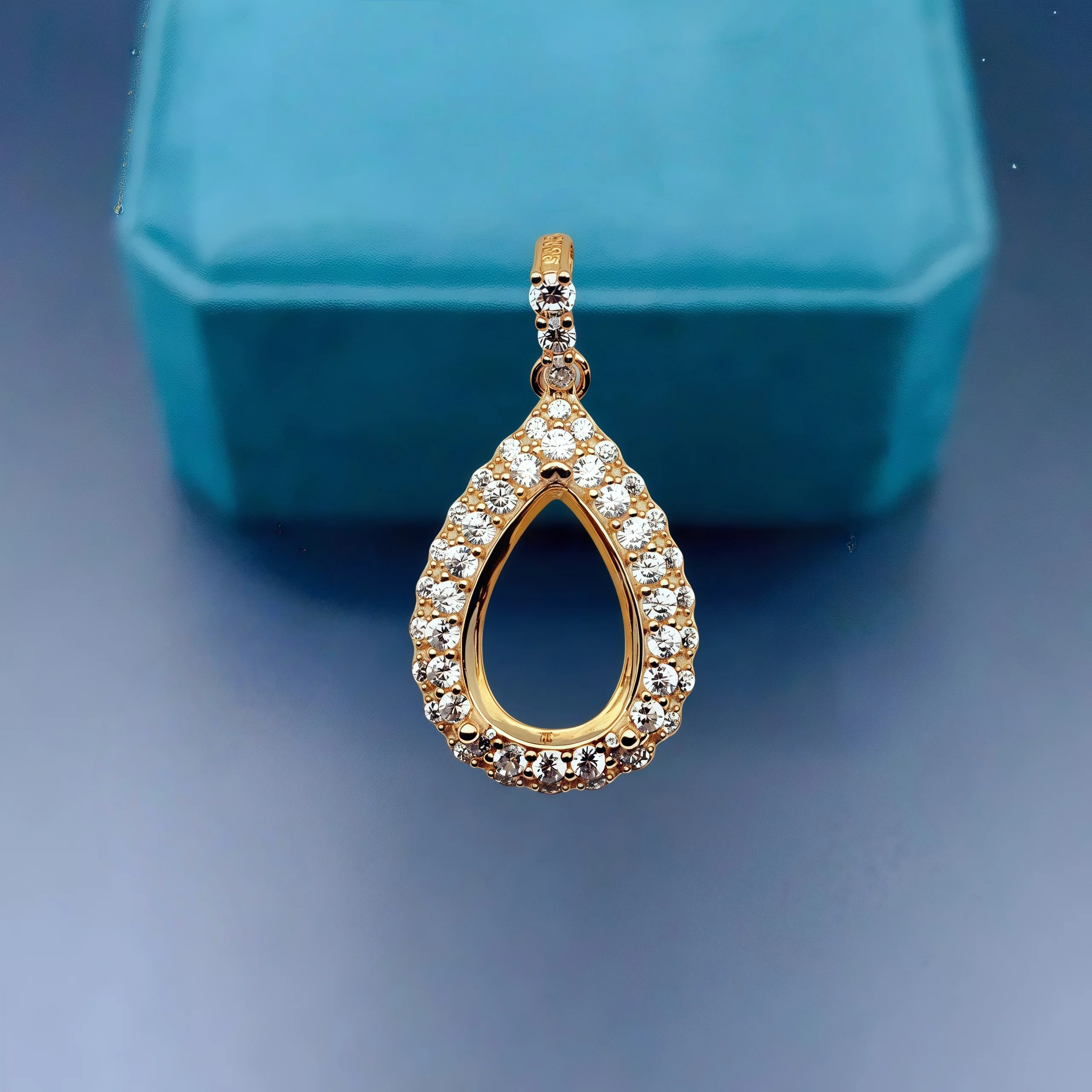 

L S925 Sterling Silver DIY Empty Holder Pendant Settings 8*12mmWaterdrop Stone Fine Charm Jewelry Luxury Zircon Design for Woman
