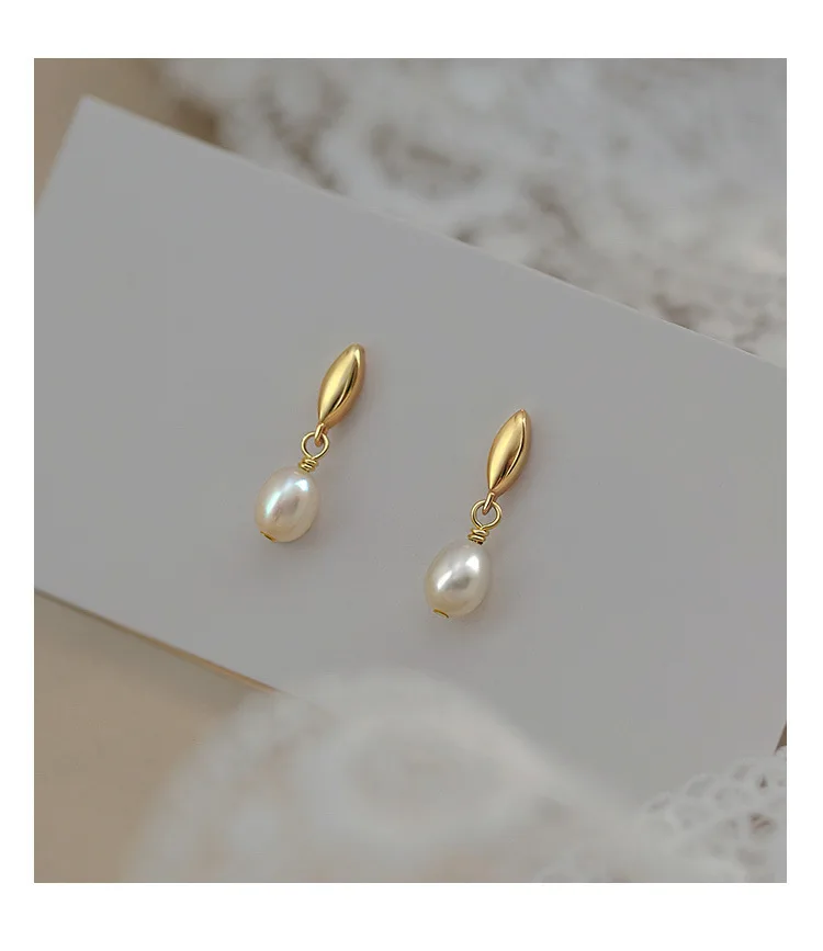 925er Sterlingsilber-Schmuck für Damen, modische Perlen-Ohrstecker, Geschenk für Mädchen und Damen – Detail 8