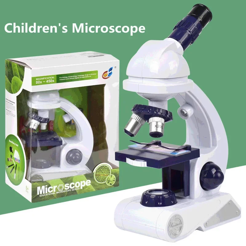 Microscope Experiment Kit LED Exquisite Biological Children's Microscope Home School Science Education Toy Gift