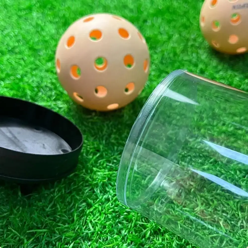 Pickleball Clear Storage Box with Lid Badminton Baseball Tennis Ball Holder Cylindrical Container Organizer Pickleball Accessory