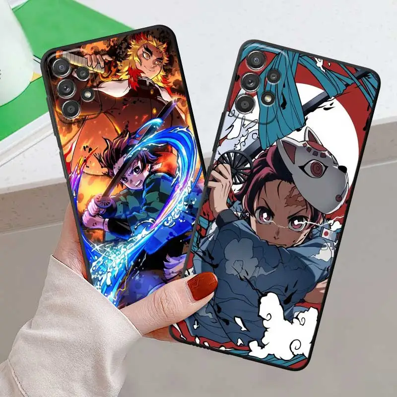 Demon Slayer Nezuko Anime Phone Case for Samsung Galaxy A12 A53 A52 A13 A51 A14 A71 A72 A73 A33 A21s Silicone Funda