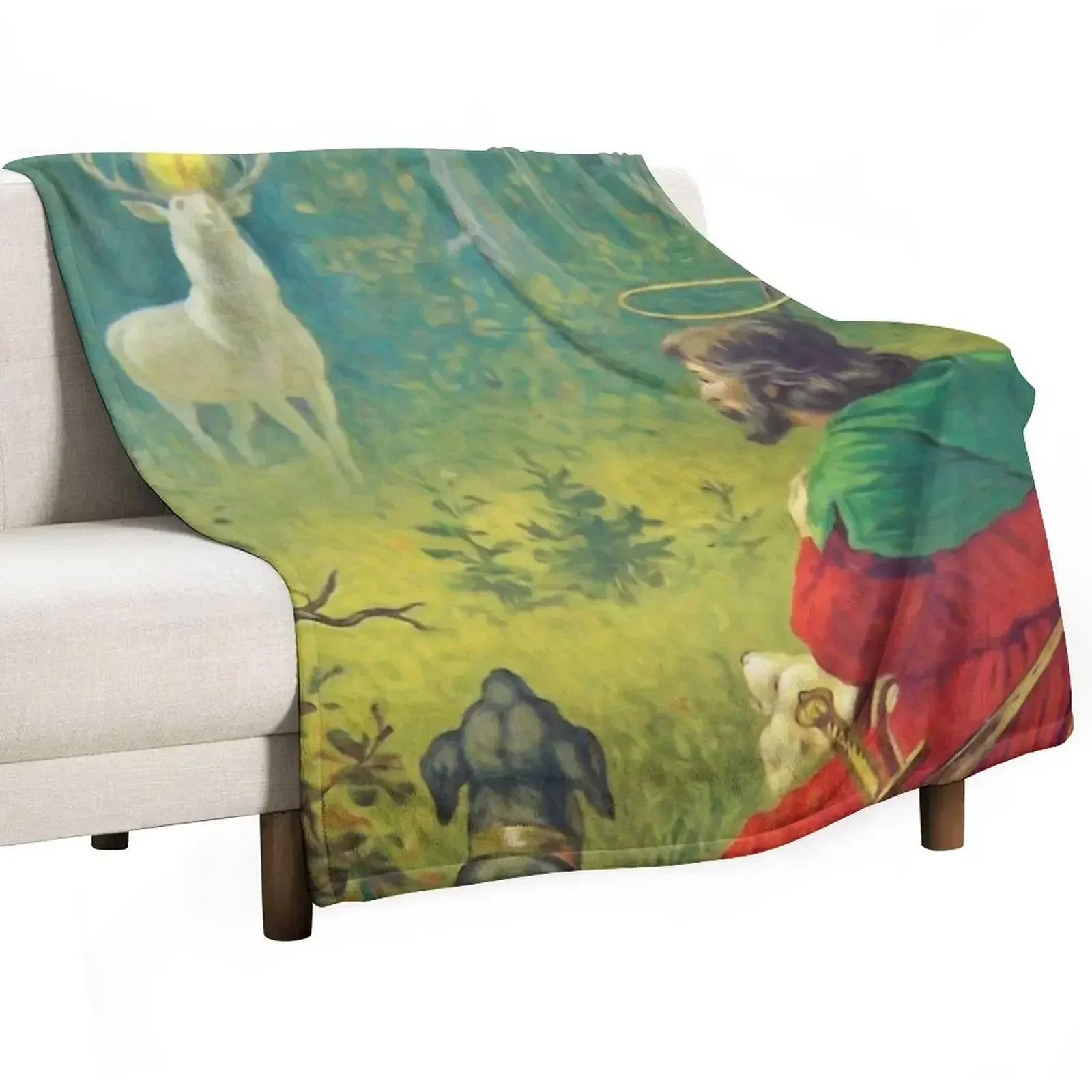 Saint Hubertus Throw Blanket Decorative Sofas For Baby For Decorative Sofa christmas decoration Sofa Throw Nap Blankets