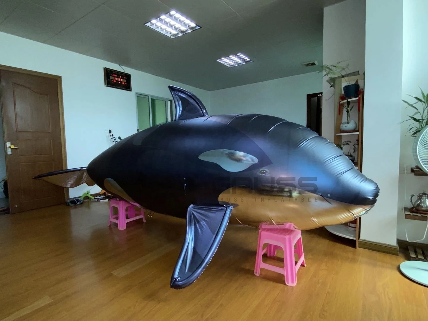 Remote Control Killer Whale Inflatable Flying Whale Balloon Biomimetic Marine Creature Dron Show for Mall Show Events