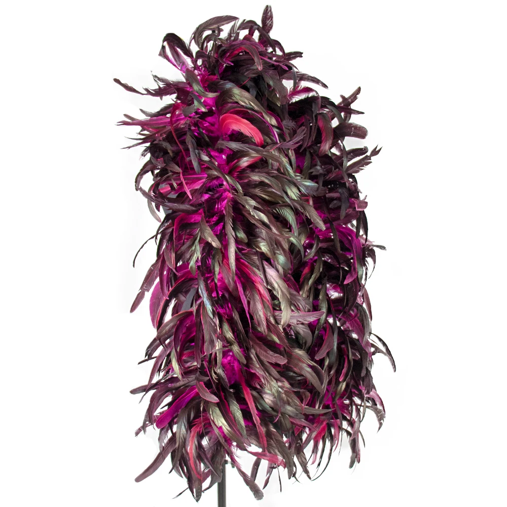 

2Yards Large Cock Feather Boa 25-30cm Chicken Tail Plumes Shawl Scarf Luxury For Carnival Party Dress Clothing Decoration