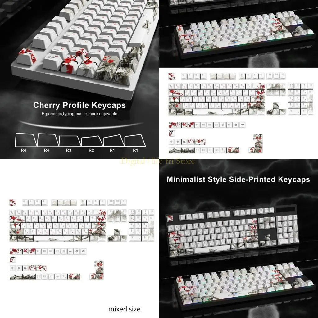

E06d 135pcs российские клавишные клавиши новинка краситель из сливов Blossom Cherrykeykap корейский японский язык