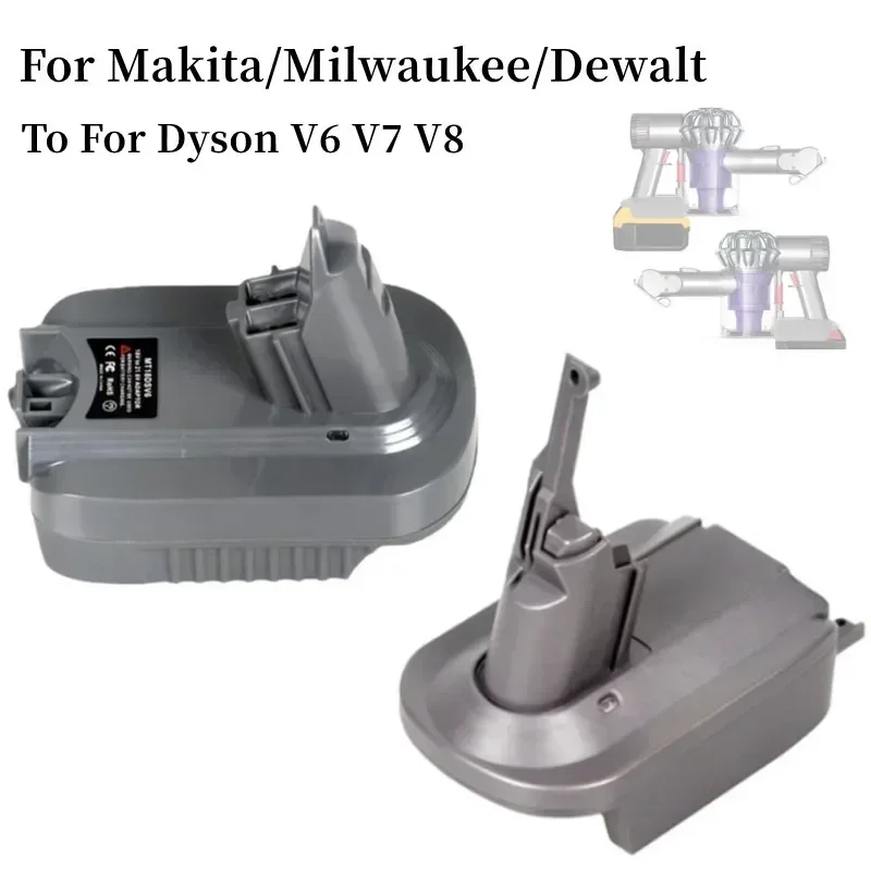 

Suitable for Milwaukee /Makita/Dewalt 18V Lithium Batteries Battery Adapter for Dyson V6 V7 V8 Battery Vacuum Cleaner Tool Use