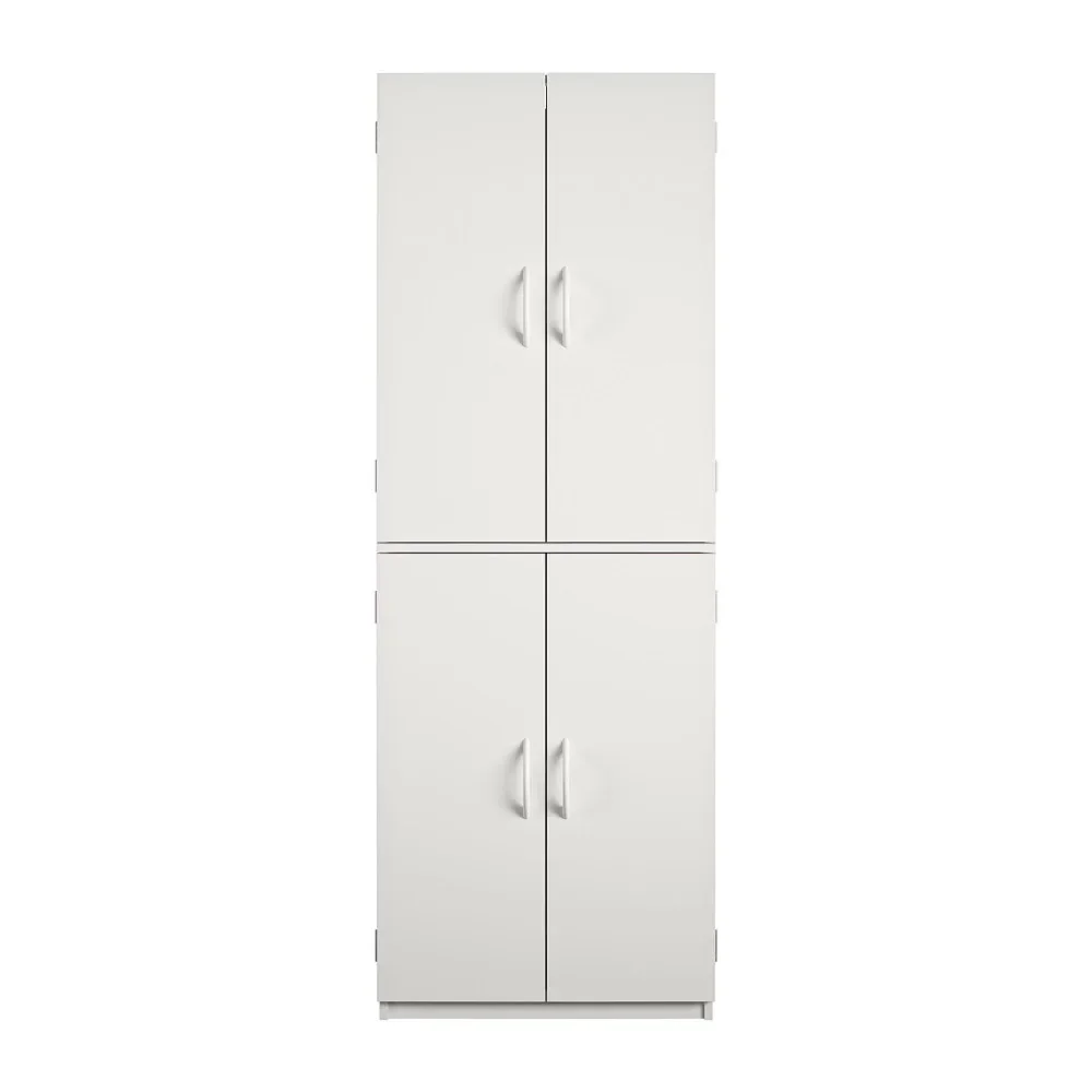 

4-Door 5' Storage Cabinet, White Stipple armoires de salon