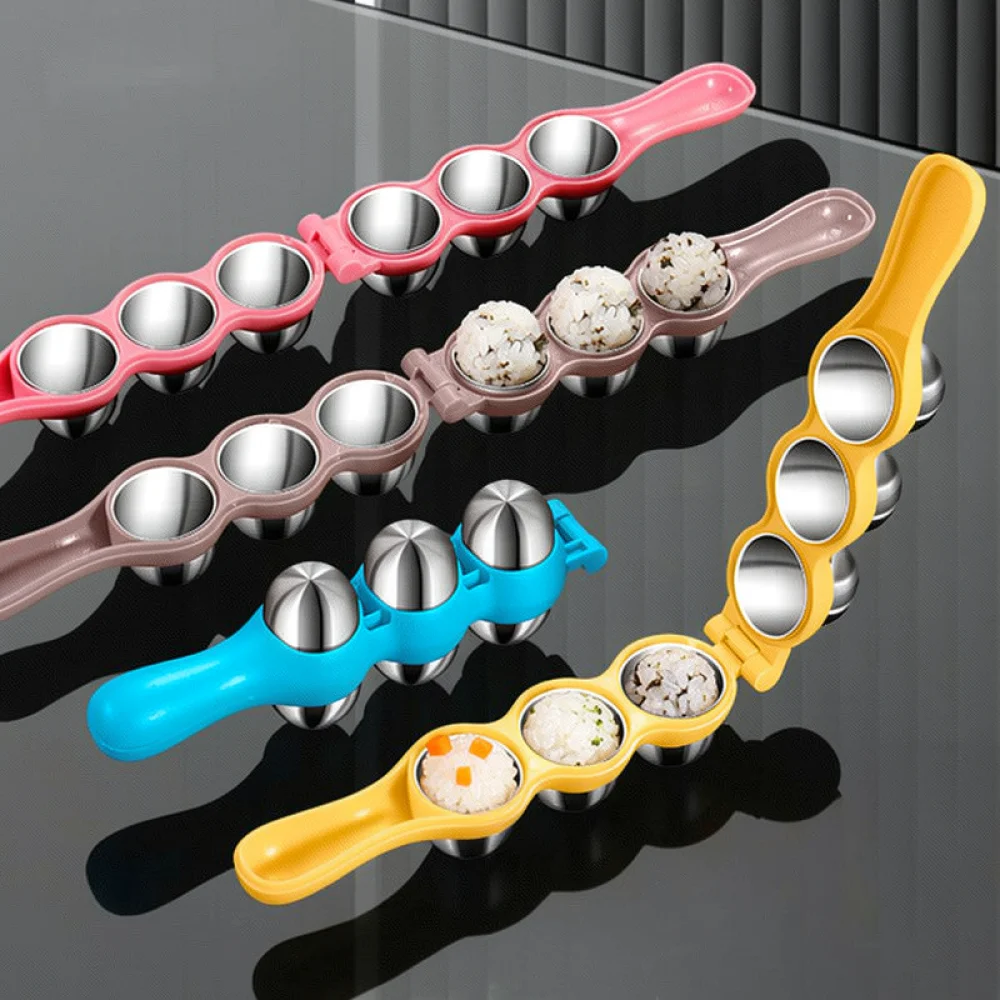 Stainless Steel Rice Ball Shaker Mold Kitchen Gadget Kids Lunch Bento Maker Feeding Tool Food Shaping Accessory