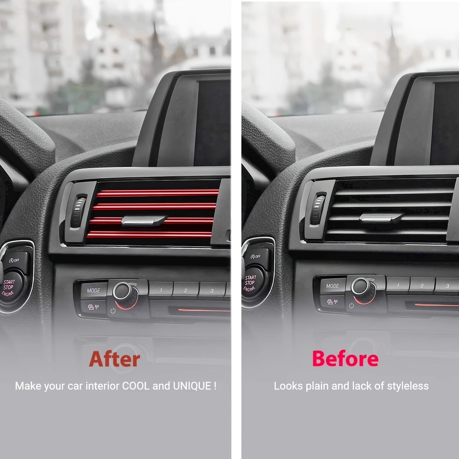 20pcs/set Car air conditioning ventilation strip! Easy to bend DIY installation, suitable for most AC ventilation openings