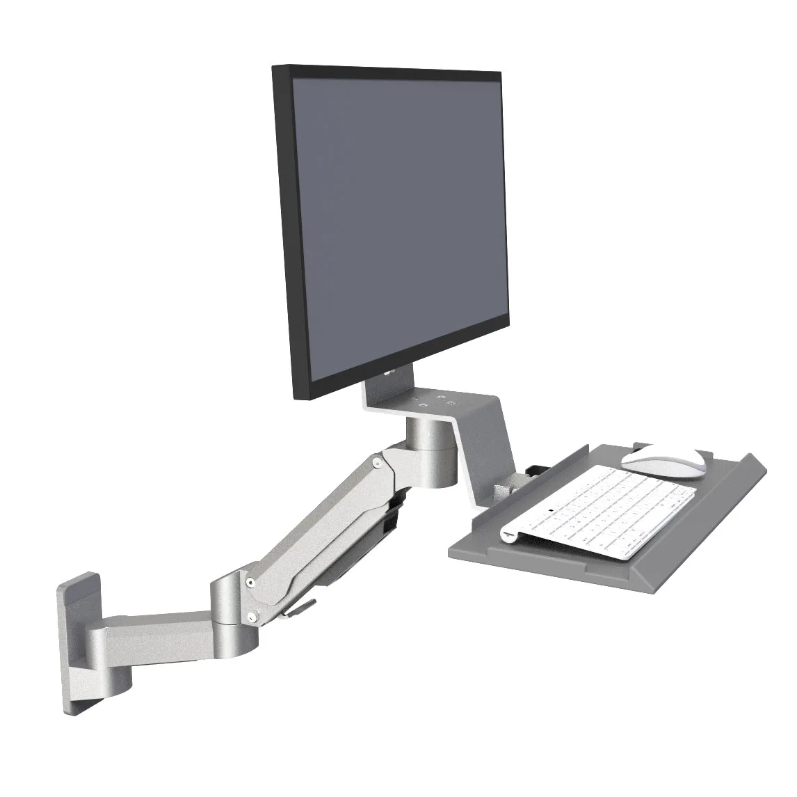 

Wall-Mounted 15 27 Inch Screen Tilting Stand Longer Arms Three Color Options New Profile Stand For Sit-Stand Workstation