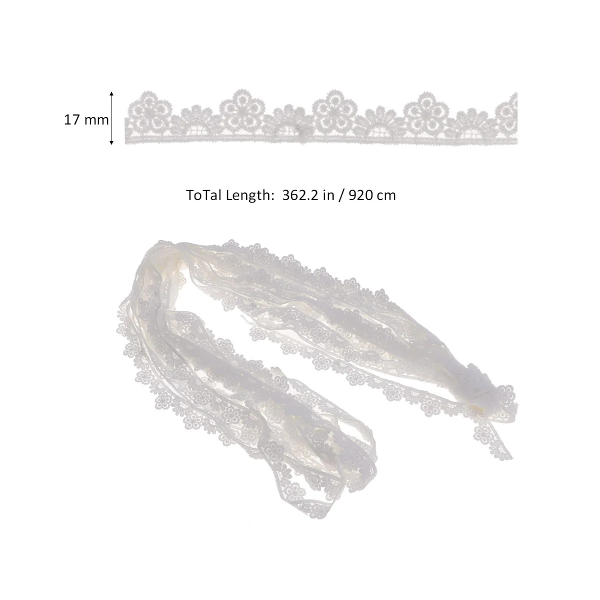 

10 Yard 920X1.5Cm White Lace Fabric For Wedding Dress Milk Fiber Soft Embroidered Flower Border Trim Applique Craft Cosplay