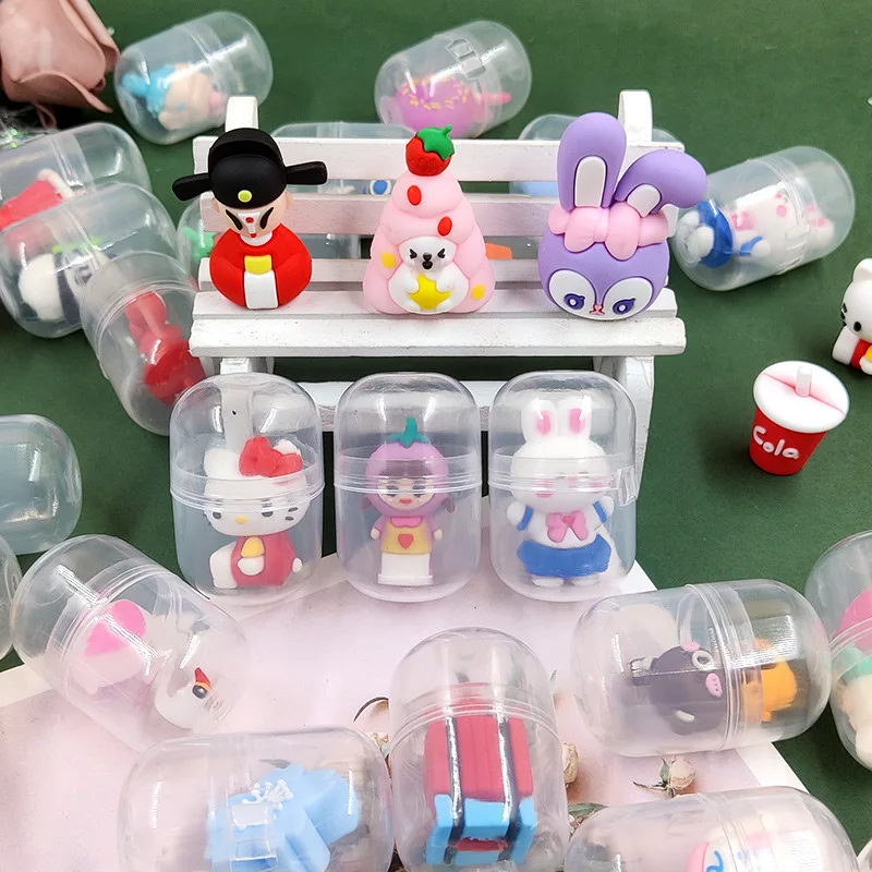 10/20Pcs Transparent Surprise Capsule Twisted Egg Toys Cartoon Mini Animal Doll Model Fun Ball Children Vending Machine Gifts