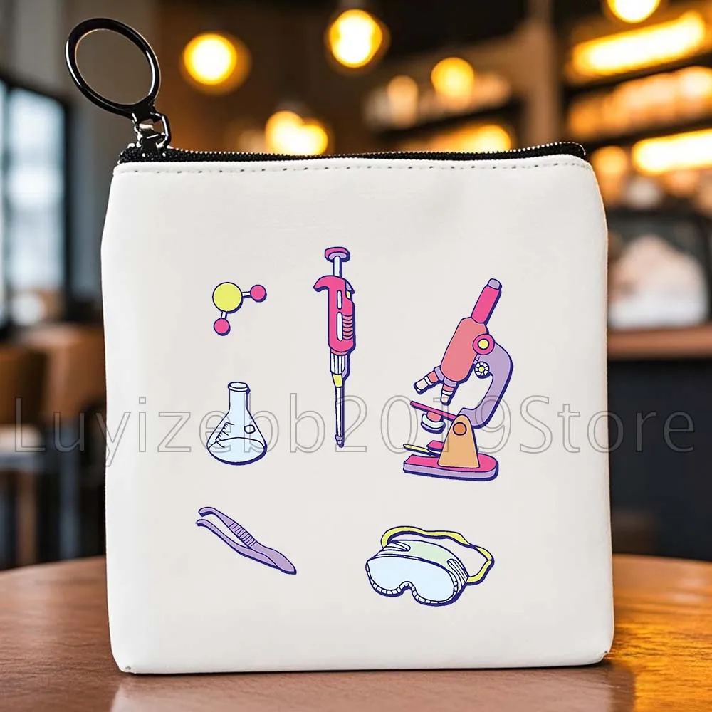 Geschenk für Naturwissenschaften, Schule, Schüler, Lehrer, Biologie, Chemie, Physik, Wissenschaftler, Segeltuch, Münzgeldbörse, Tasche, Schlüsselaufbewahrung, Kartentaschen, Geldbörsen-Beutel