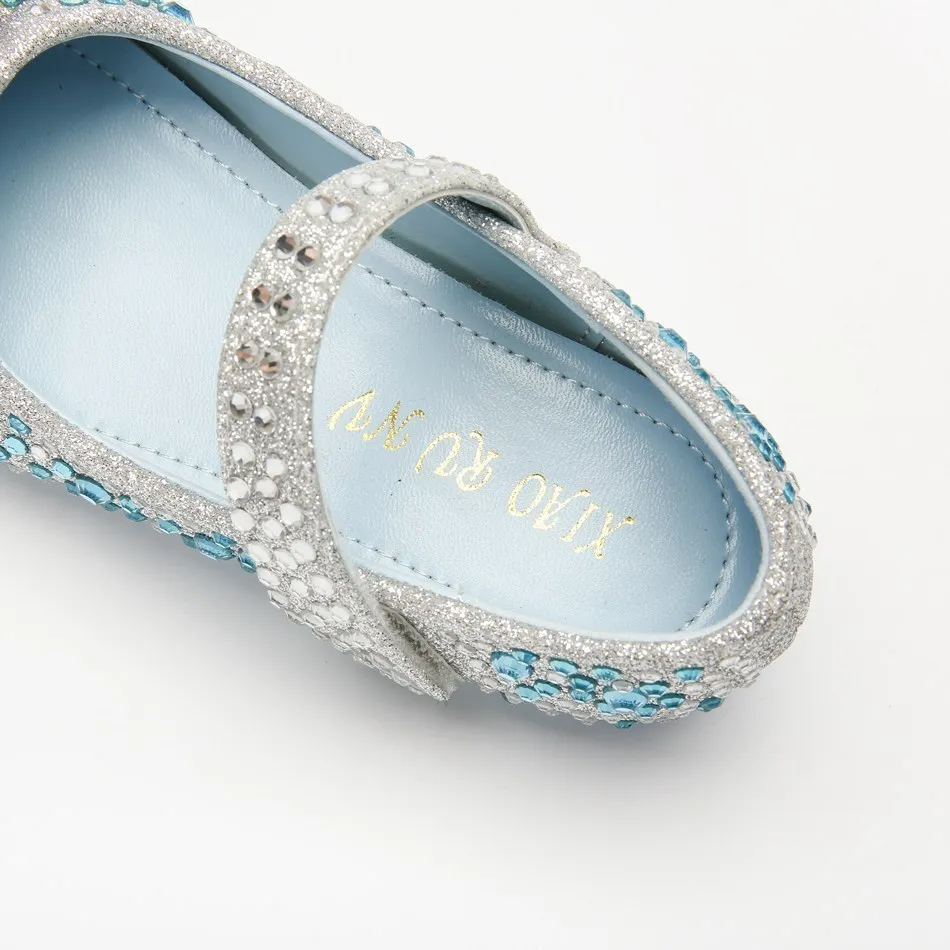 Slip on Ballerina Flats for Girl White Blue Wedding Party Mary Jane Shoes Children Princess Dress Shoes Kid Classic Ballet Flats