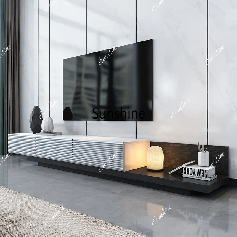 Modern light luxury small apartment ultra-narrow TV cabinet