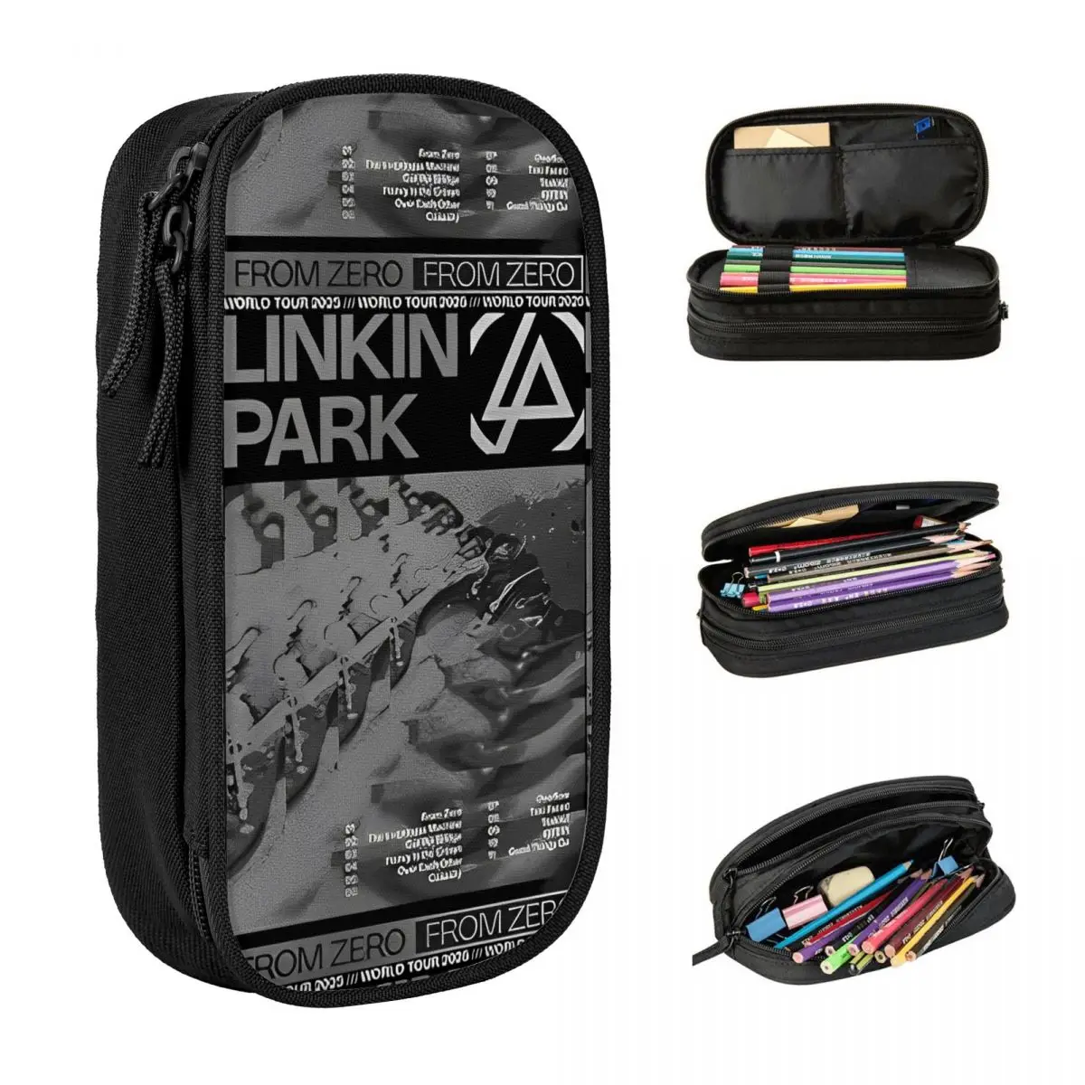 

Kawaii Pencil Case Linkin-Parks From Zero Album Tour Peripheral Rock Pen Box Back To School Pencil Cases School Stationery