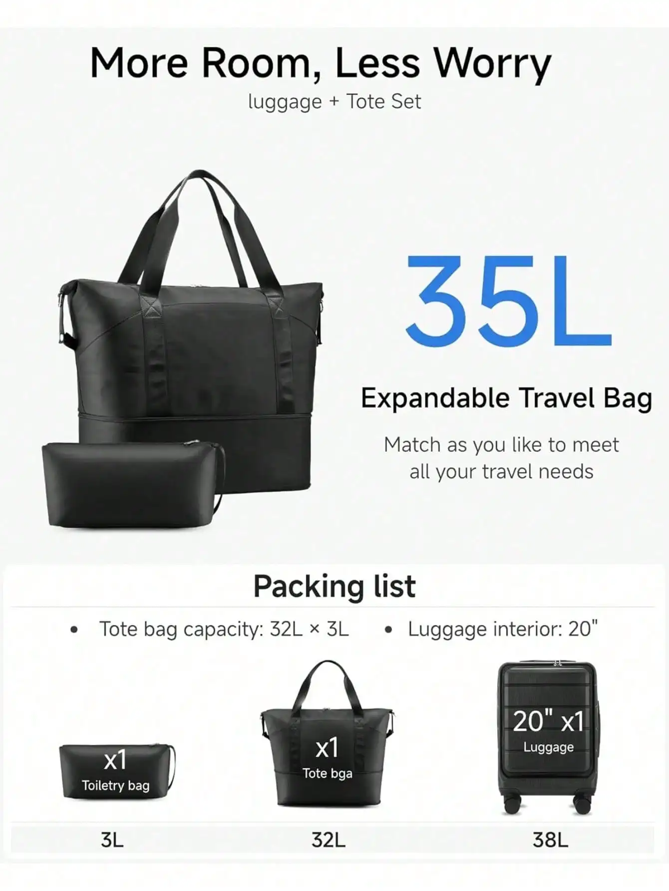 1 Piece /3 Pieces /5 Piece Luggage Sets, Hardside Suitcase With Wheels - Spinner Wheels, TSA Lock, Includes Toiletry Bag Luggage Case Trolley Suitcase Spinner Suitcase Travel Luggage Travel Suitcase Hard Shell Suitcase Suitcase Luggage Carry-On Suitcase