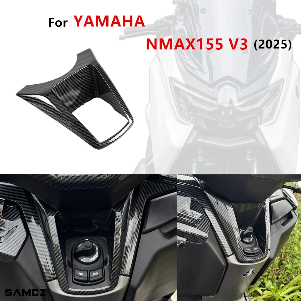 

Motorcycle Start Lock Cover For YAMAHA Nmax 2025 v3 NMAX155 Accessories Start Lock Protect Cover Carbon Fiber Pattern