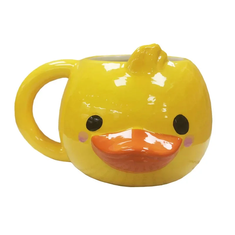 3d cute animal mug yellow duck simulation animal coffee mug ceramic cup birthday gift