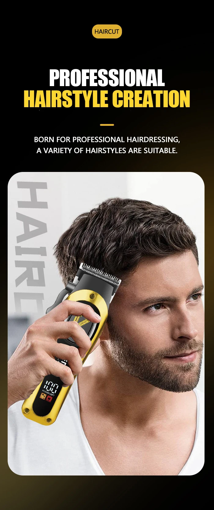 Kemei KM-1800 USB Schnellaufladbare Haarschneidemaschine 1200mA Wiederaufladbare Kabellose Haarschneidemaschine Kemei Elektrischer Haarschneider – Detail 8