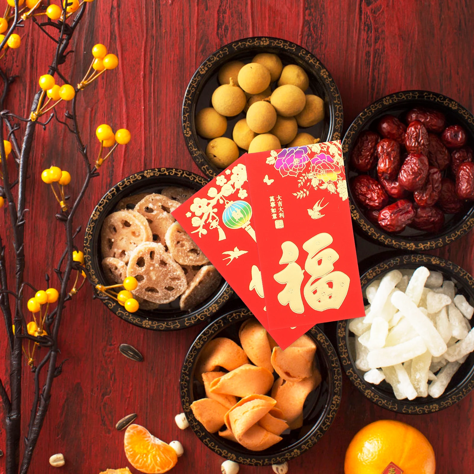 

30 Pcs Red Envelope Bags Bright Colors Long Paper Chinese Style New Year Gift Money Pockets Eco Friendly Holiday Decorations