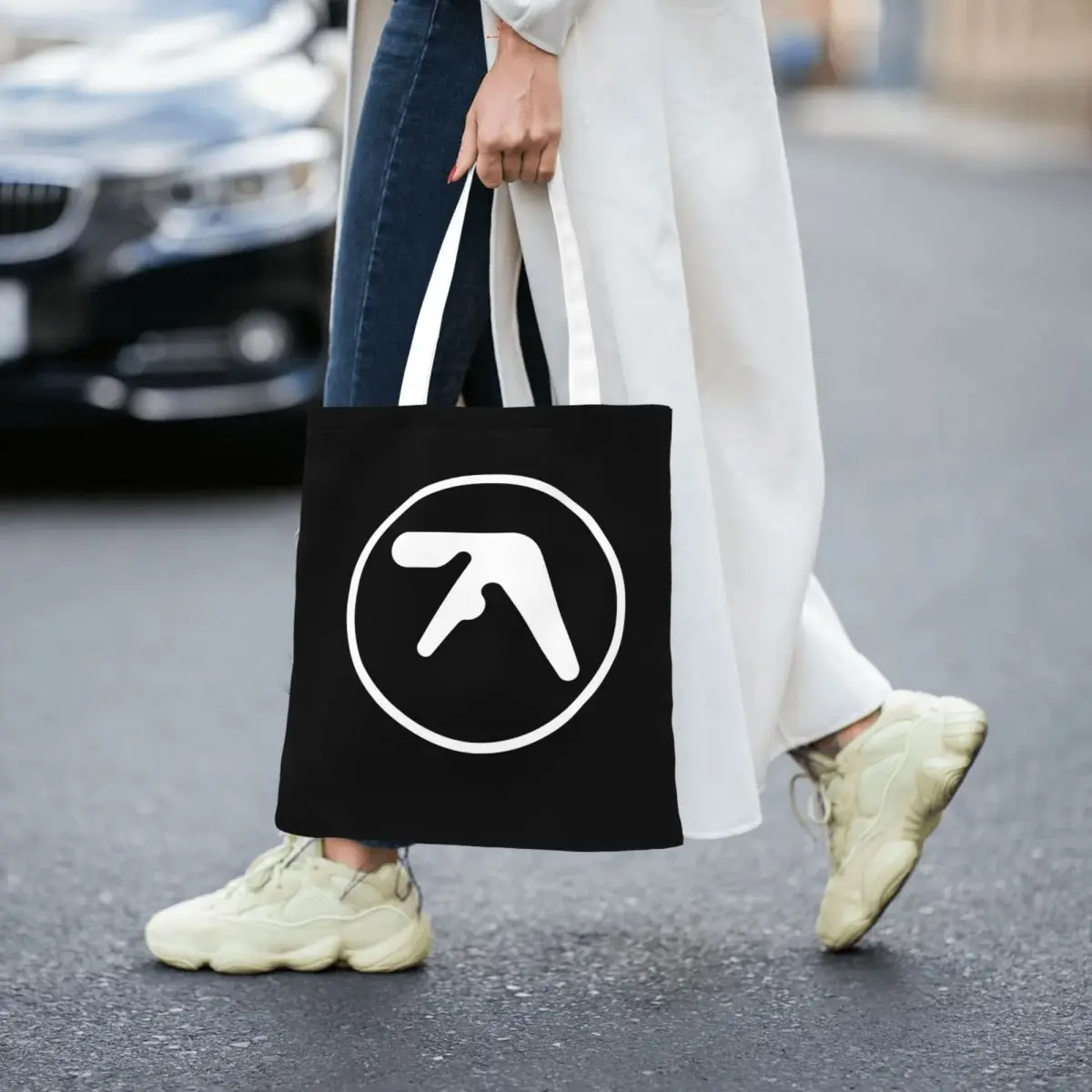 Aphex-Bolsa de lona vintage, sacos Shopper reutilizáveis para Unisex, mercearia, Y2K