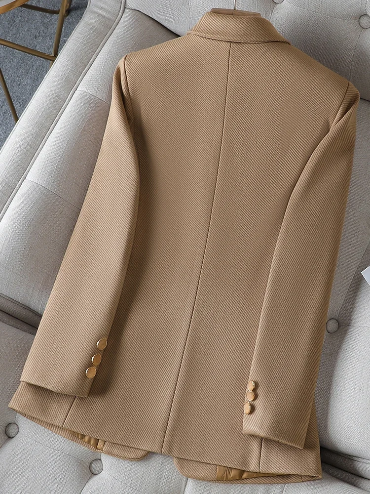 ファッションレディースブレザー女性用グリーンブラックカーキ長袖女性ビジネスワークウェアスリムフォーマルジャケット秋冬用