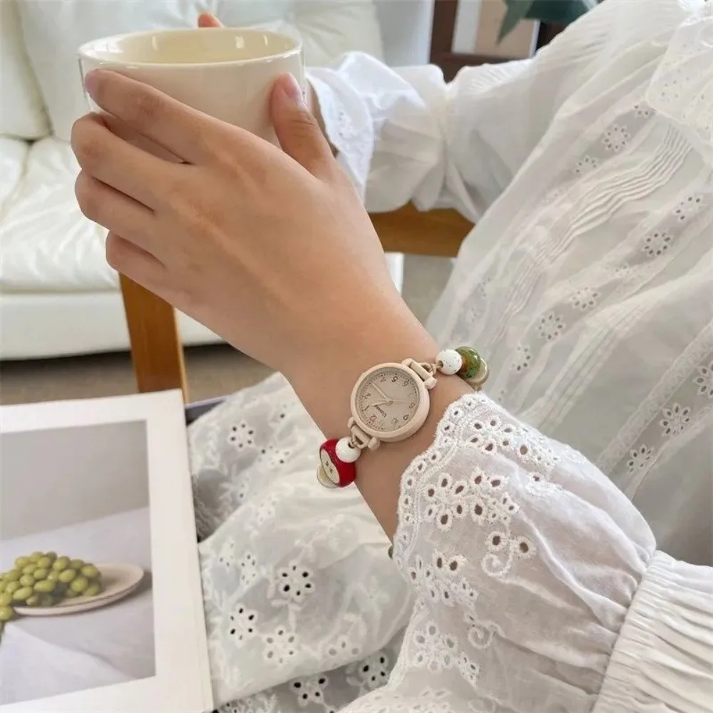 New Candy Color Bracelet Watch Handmade Adjustable Wristwatches Beaded Pendant Quartz Watch Women Girls