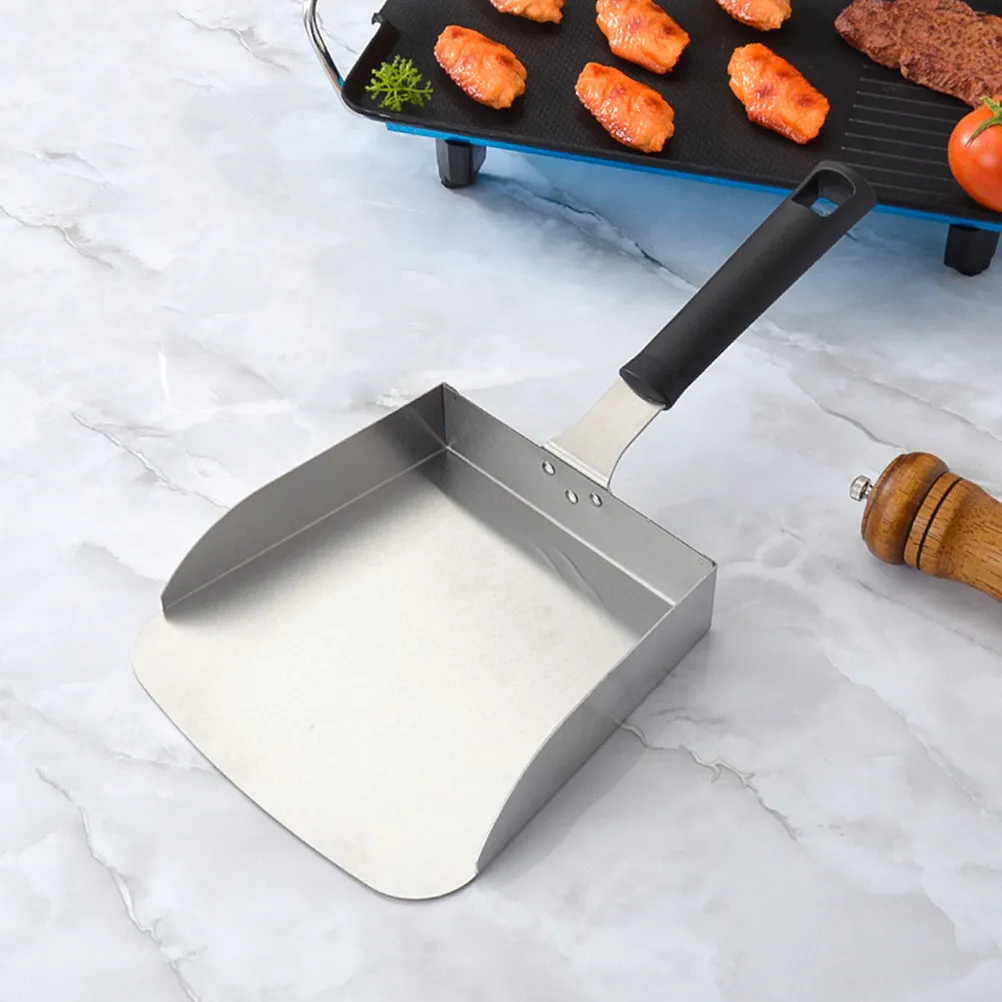

Pizza Shovel Stainless Steel Food Scoop Large Capac Ity Fried Food Scoop French Fries Popcorn Shovel Kitchen Griddle Spatula