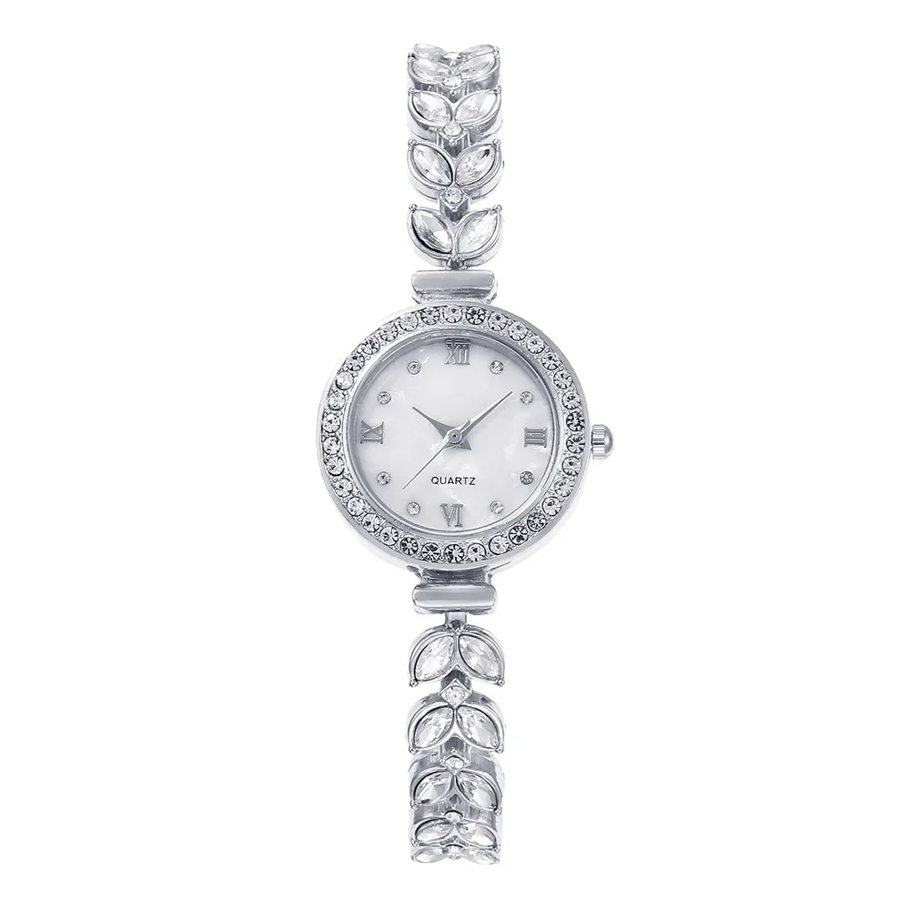 Relojes de cristal de lujo para mujer, pulsera de cuarzo de acero inoxidable, resistente al agua, regalo de novia