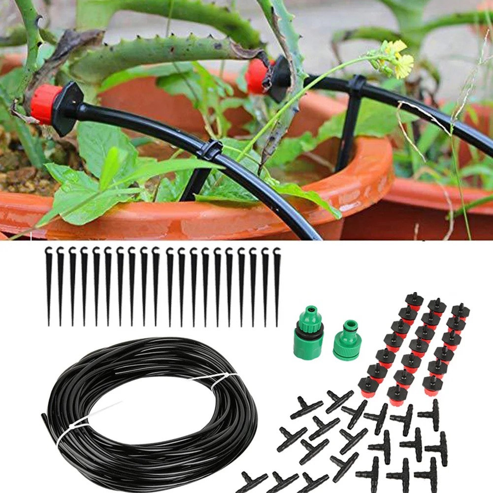 

20m Drip Irrigation System Plant Watering Set Watering Kits Adjustable Drippers For Irrigation Micro Garden Watering System